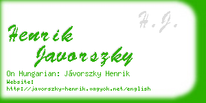 henrik javorszky business card